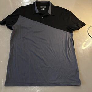Alfani Men’s Black and Navy Diagonal Colorblock Polo